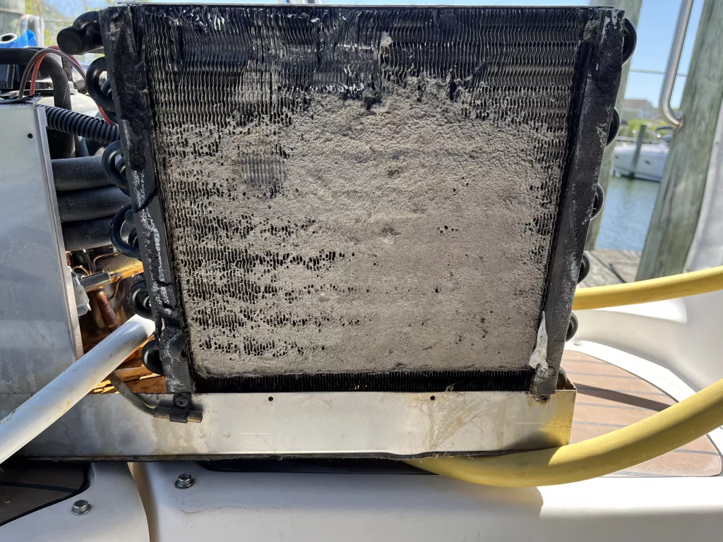 Marine Air Systems High Pressure Fault from Dirty AC Evaporator Coils