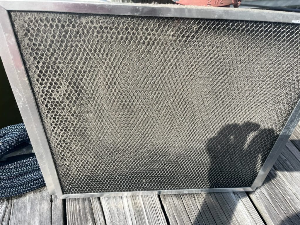 Dirty boat ac air filters cause frozen coils and poor performance. Mermaid Marine AC Units