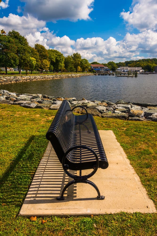 Park along North East River in North East Maryland